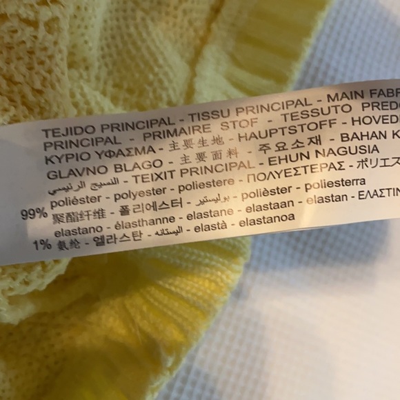 Zara Woman’s Ruffled Cable knit Cropped Top Yellow Size Medium - Picture 7 of 12